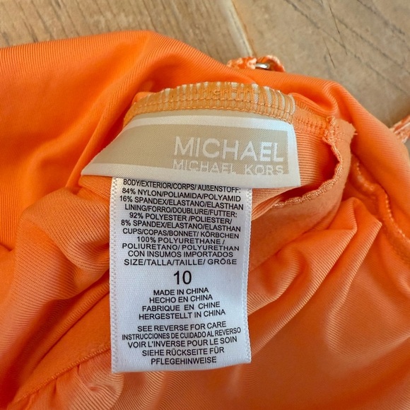 MICHAEL MICHAEL KORS Nectarine One Piece Slimming Crossover swimsuit size 10 EUC - Picture 5 of 6
